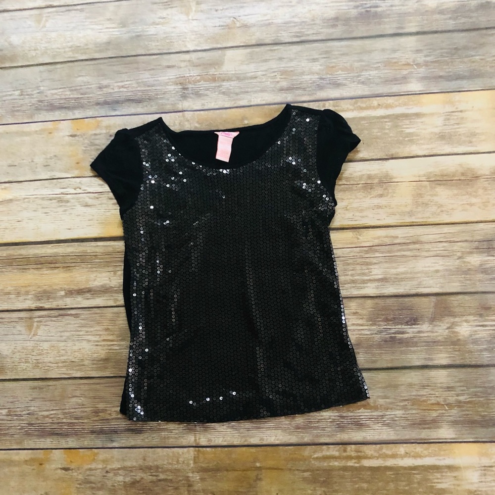 Girls gorgeous black sequins shirt! Size 10/12